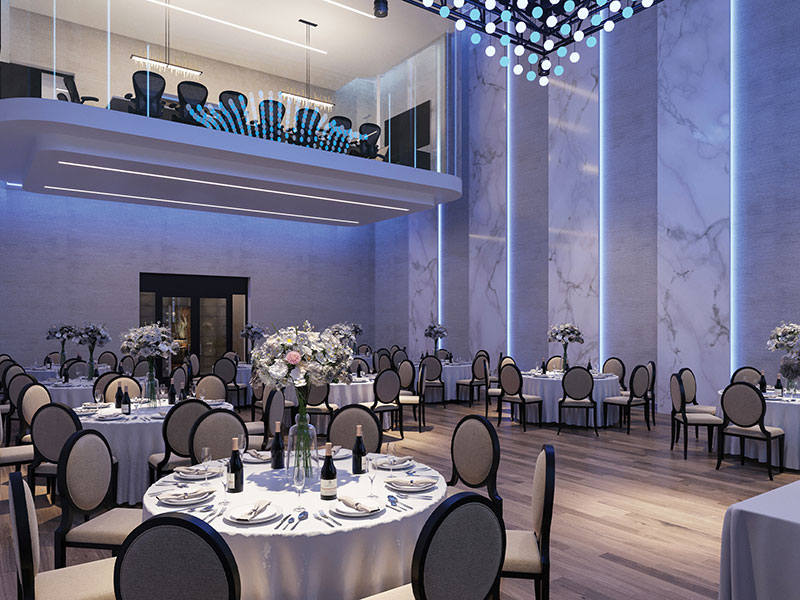 Ballroom blue and white